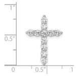 14k White Gold 3/4 carat Diamond Cross Chain Slide - Image 4