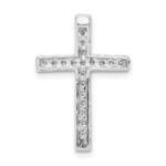 10K White Gold Diamond Cross Slide Pendant - Image 3