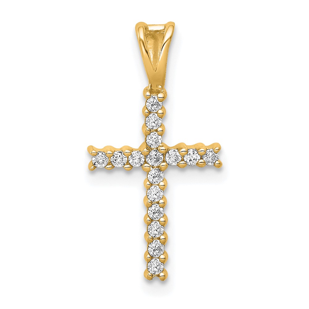 PM4973-016-1YA.jpg 10K 1/6ct. Diamond Latin Cross Pendant - Image 1