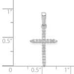 14k White Gold 1/6 carat Diamond Cross Pendant - Image 4