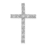 14k White Gold 3/4 carat Diamond Latin Cross Chain Slide