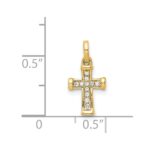 14k Small 1/20 carat Diamond Latin Cross Pendant - Image 3