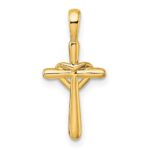 14k Diamond Cross with Heart Pendant - Image 3
