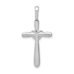 10K White Gold 1/10ct. Diamond Cross w/Heart Pendant - Image 3
