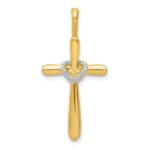 10K Diamond Cross w/Heart Pendant