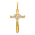 14k 1/10 carat Diamond Cross with Heart Pendant