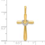 14k 1/10 carat Diamond Cross with Heart Pendant - Image 4