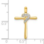14k .02 carat Diamond Heart Cross Chain Slide - Image 4