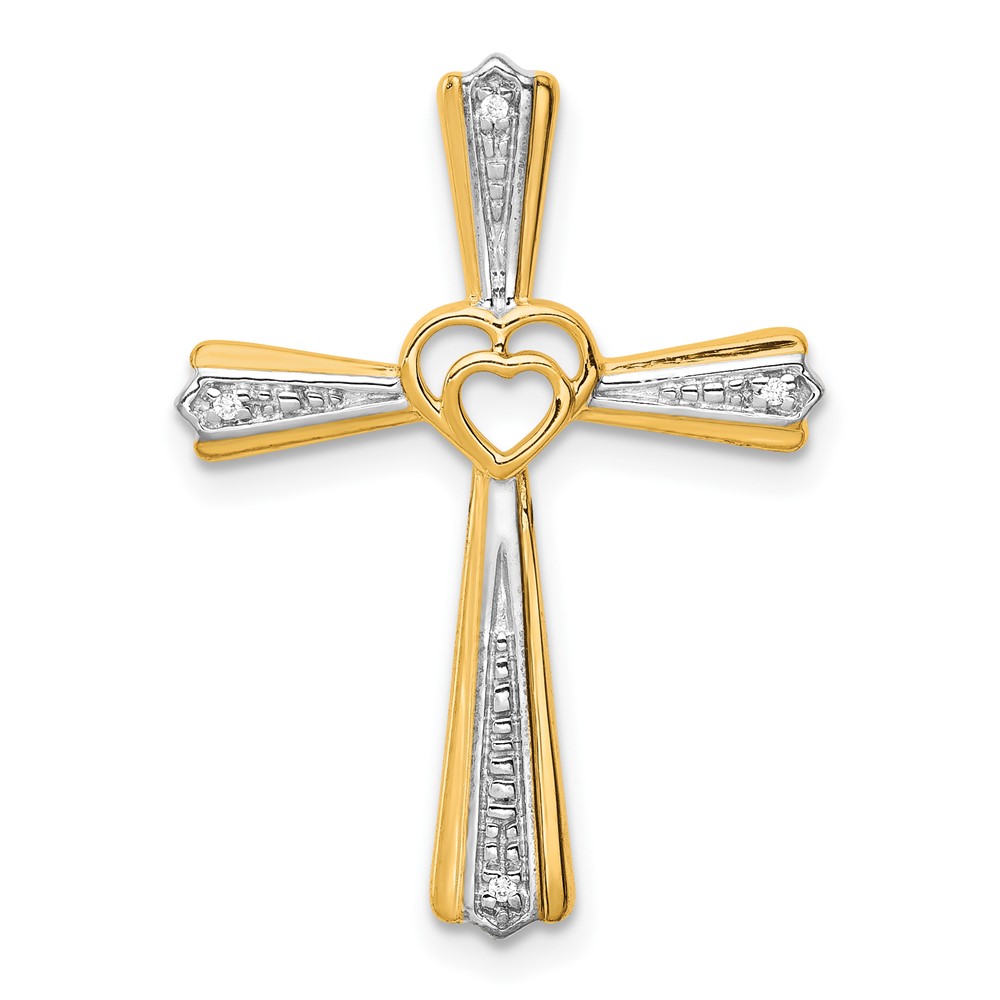 PM4995-001-1YA.jpg 10K Rhodium Diamond Cross Pendant - Image 1