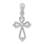 14K White Gold Diamond Accented Cross Pendant - Image 4