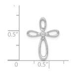 14k White Gold 1/20 carat Diamond Cross Chain Slide - Image 4