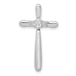 14k White Gold 1/10 carat Diamond Cross Chain Slide