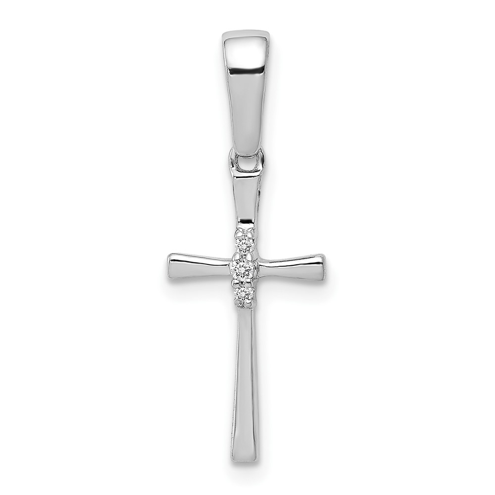 PM5007-002-1WA.jpg 10K White Gold .02ct. Diamond Cross Pendant - Image 1