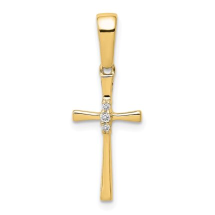 14K .02 carat Diamond Cross Pendant