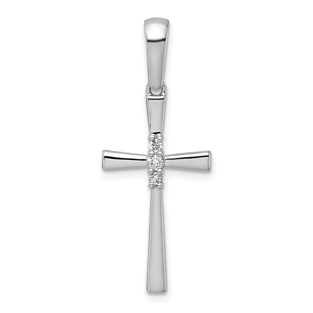 PM5007-007-WAA.jpg 14k White Gold 1/15 carat Diamond Cross Pendant - Image 1