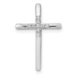 14k White Gold .03 carat Diamond Cross Chain Slide
