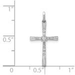 14k White Gold 1/10 carat Diamond Cross Pendant - Image 4
