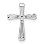 14k White Gold 1/10 carat Diamond 5-Stone Cross Chain Slide - Image 3