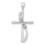 14k White Gold .01 carat Diamond Cross Pendant