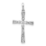 14k White Gold 1/15 carat Diamond Cross Pendant - Image 3