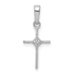 10K White Gold Small .01ct. Diamond Cross Pendant