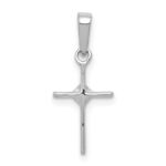 10K White Gold Small .01ct. Diamond Cross Pendant - Image 3