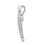 14k White Gold 1/4 carat Diamond Curved Cross Chain Slide - Image 2
