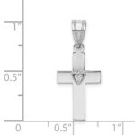 14k White Gold Diamond Heart Cross Pendant - Image 4