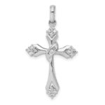 14k White Gold 1/5 carat Diamond Cross Pendant