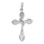 14k White Gold 1/5 carat Diamond Cross Pendant - Image 3