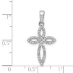 14k White Gold 1/5 carat Diamond Cross Pendant - Image 4