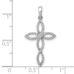 10K White Gold 1/4ct. Diamond Cross Pendant - Image 4