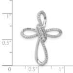 14k White Gold 1/3 carat Diamond Cross Omega Slide - Image 4