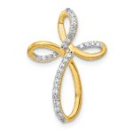 14k 1/6 carat Diamond Cross Omega Slide