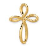 14k 1/3 carat Diamond Cross Omega Slide - Image 3