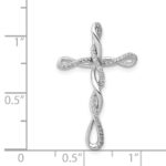 14k White Gold 1/6 carat Diamond Twisted Cross Chain Slide - Image 4