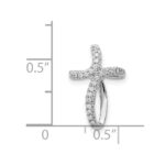 14k White Gold 1/15 carat Diamond Cross Omega Slide - Image 4