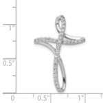 14k White Gold 1/5 carat Diamond Cross Omega Slide - Image 4