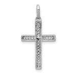 14k White Gold 1/6 carat Diamond Cross Pendant - Image 3
