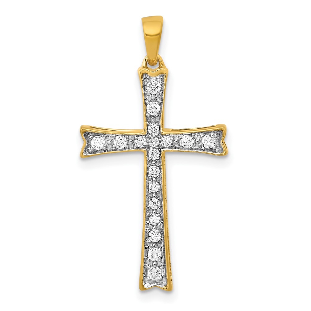 PM5065-020-1YA.jpg 10K 1/5ct. Diamond Cross Pendant - Image 1