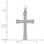 14k White Gold 1/5 carat Diamond Cross Pendant - Image 4