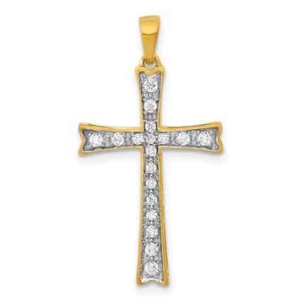 14k  1/5 carat Diamond Cross Pendant