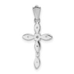 14k White Gold 1/20 carat Diamond Cross Pendant - Image 3