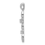 14k White Gold 1/10 carat Diamond Cross Pendant - Image 2