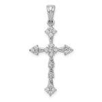 14k White Gold 1/4 carat Diamond Cross Pendant