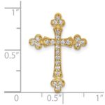 14k 1/3 carat Diamond Budded Cross Chain Slide - Image 4