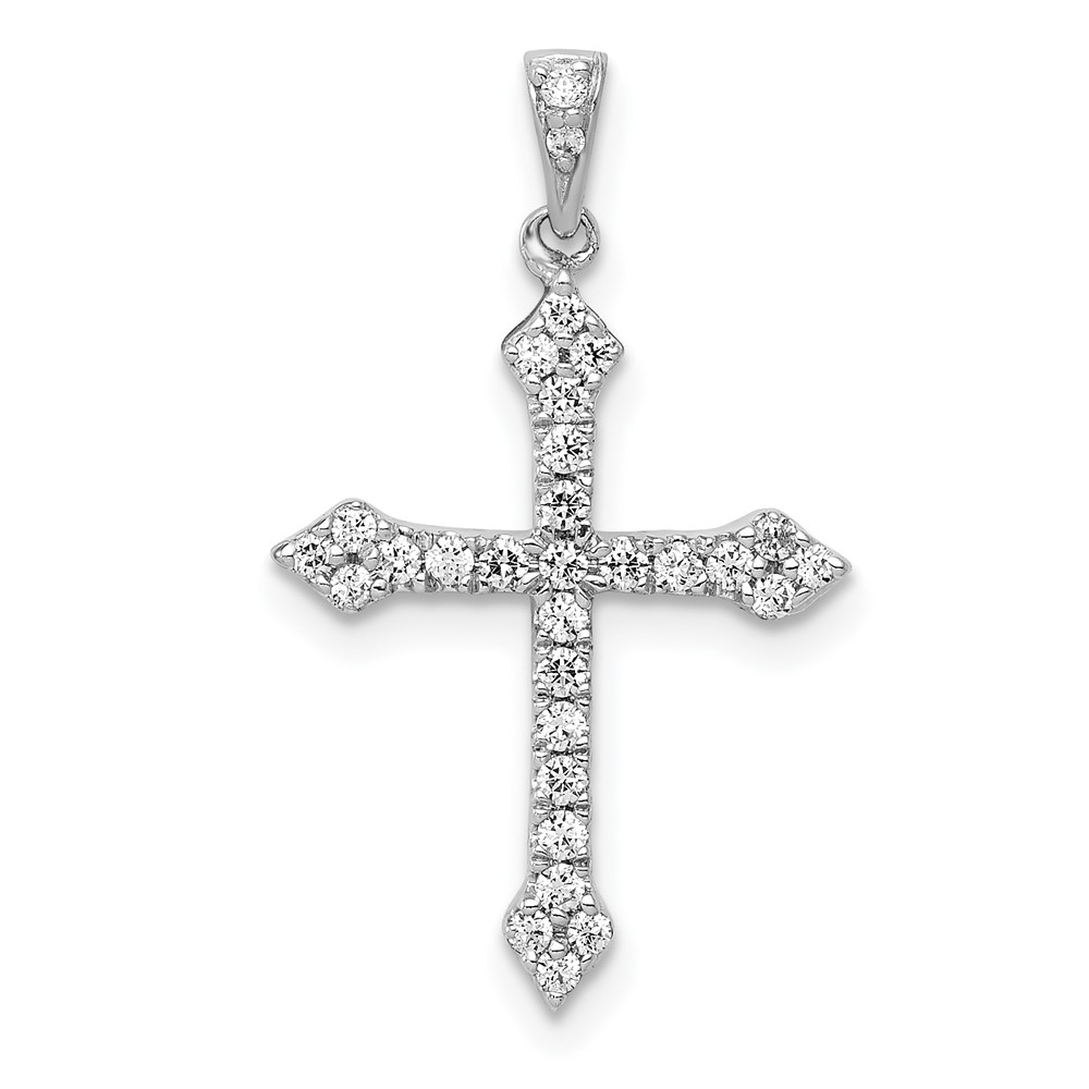 PM5072-025-1WA.jpg 10K White Gold 1/4ct. Diamond Cross Pendant - Image 1