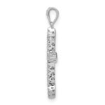 14k White Gold 1/5 carat Lab Grown Diamond VS/SI+ G+ Complete Cross Pendant - Image 2