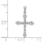 14k White Gold 1/4 carat Diamond Cross Pendant - Image 4