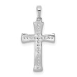 14k White Gold 1/10 carat Diamond Cross Pendant - Image 4